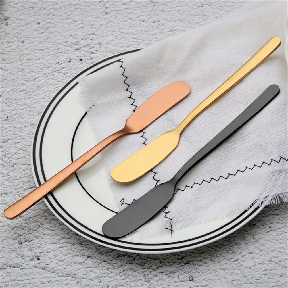 Нержавеющая сталь золотой черный розовое золото нож для масла и сыра десертное варенье нож крем s западные столовые приборы для завтрака