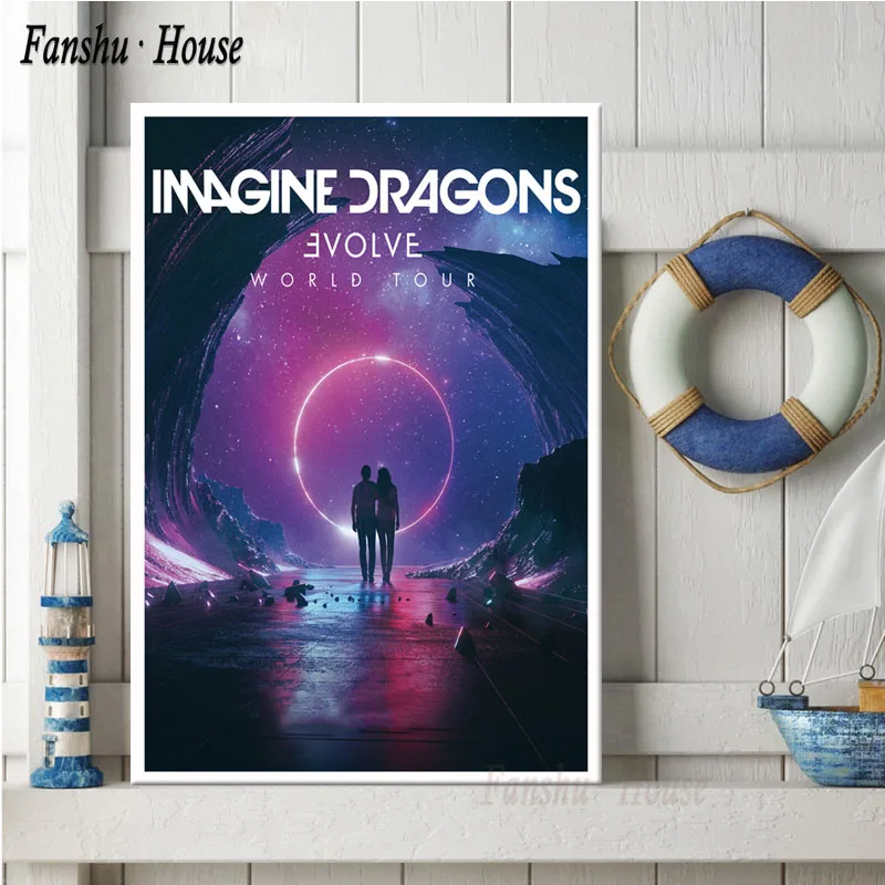 Imagine Dragon плакат Evolve поп-музыка Группа плакаты и принты Холст Живопись стены Искусство картина для гостиной домашний декор