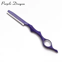 17,5 см 1 шт. добавить 10 лезвия фиолетовый дракон Профессиональные Sharp Парикмахерская лезвия бритвы для волос Cut Резак Ножи для похудения z6100