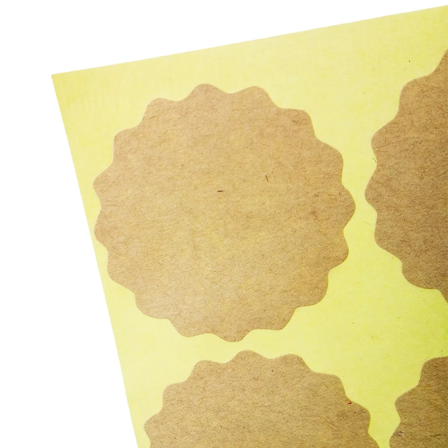 

100 Pcs/lot Handmade Sticker 5cm Vintage Blank & Lacy Kraft Label Sticker DIY Hand Made For Gift Cake Baking Sealing Sticker