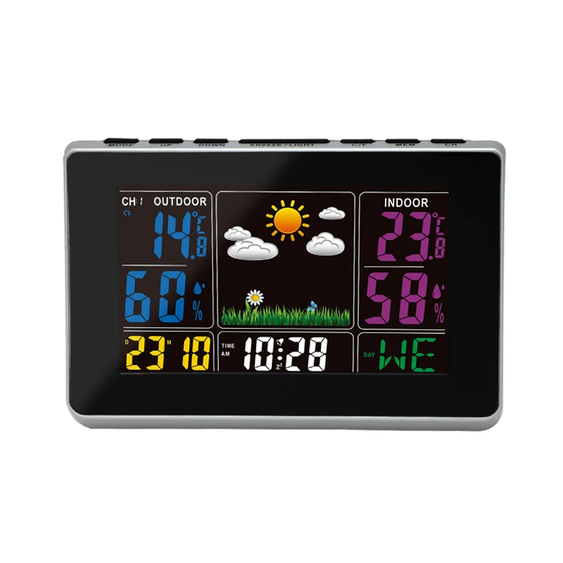 

NEW product 3 RF USB Output Large Color Screen Indoor Outdoor Temperature and Humidity Weather Station