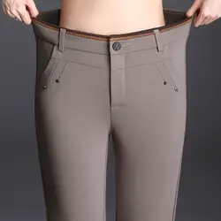 Новинка 2019 осень зима английский стиль женские узкие брюки с высокой талией женские брюки-Капри повседневные кнопки Fly Брюки Плюс размер S-6XL