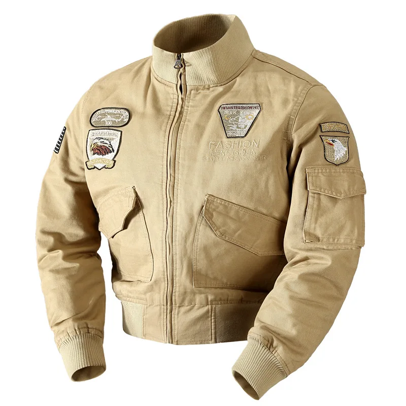 Refire gear зимняя куртка пилота военно-воздушных сил Мужская теплая Толстая шерстяная подкладка хлопковая армейская куртка теплая верхняя одежда тактическое пальто - Цвет: Khaki