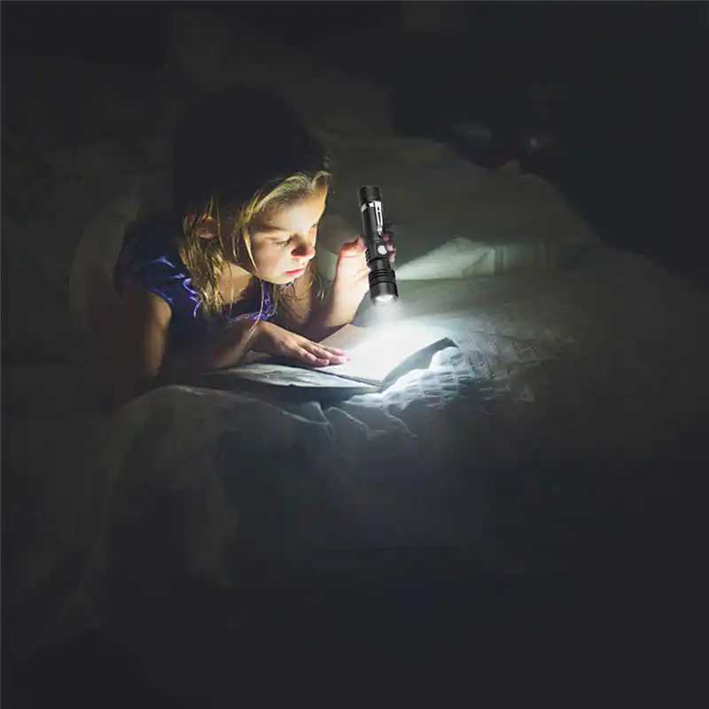 Super Bright XM-L T6 LED 3Modes Zoomable Flashlight Aluminum Torch led flashlight 18650 lanterna led t6 fanatic #3S26 (8)