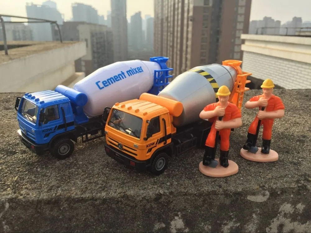 KDW 17cm Engineering transport series kids toys Alloy car model Cement mixer Gift boxes are the
