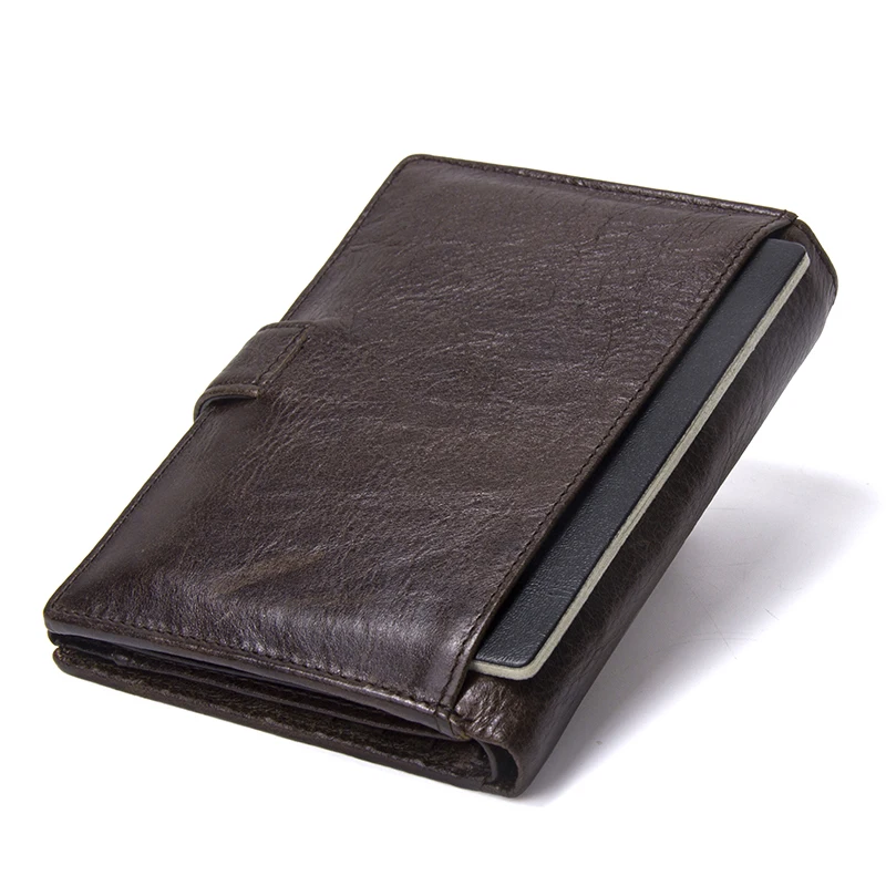 CONTACT'S Portefeuille En Cuir De Luxe Mâle Véritable En Cuir Portefeuilles Hommes Hasp Bourse Avec Passcard Poche et Porte-Cartes de Haute Qualité