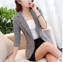 Mr.nut plaid suit 2019 spring and autumn wear small suit ladies short coat temperament Slim wild casual suit