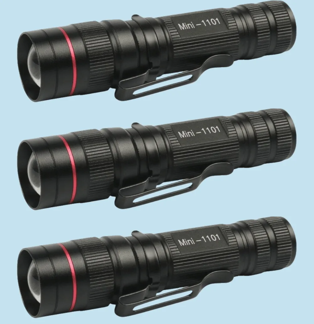 3 шт. Водонепроницаемый мощный светодиодный фонарик CREE Q5 Мини Flash Light для