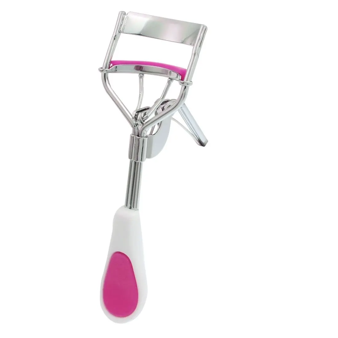

Cosmetic Tool Fuchsia White Handle Tension SpRing Eyelash Curler