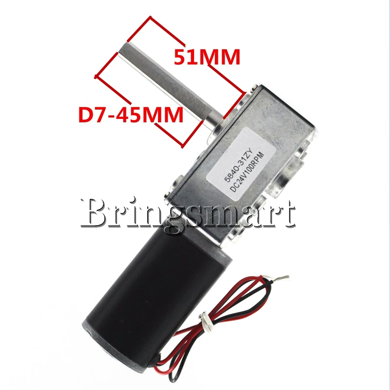 Bringsmart 5840-31ZY червь Шестерни электродвигатель постоянного тока 12V мини-двигатель с высоким крутящим моментом обратный мотор-редуктор с встроенной функцией спуска затвора длинный вал двигателя