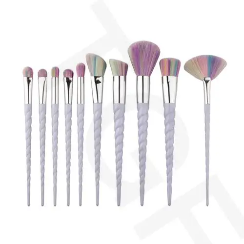 

by DHL 20Sets 10pcs/set Thread Rainbow Handle Unicorn Makeup brushes Beauty Cosmetics Foundation Blending Blush Make up Brush