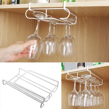 

Hot Wine Glass Rack Stainless Steel Hanging Stemware Holder Shelf for Home Bar MDD88