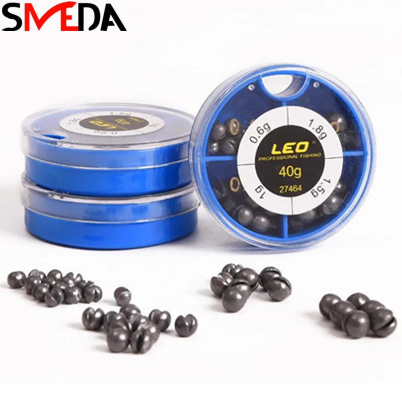 

Lead Sinker 40g Fishing Bullet Rig Sinkers Angling Lead Weight Split Shot Box High Quality New hooks Tackle Fish Tool