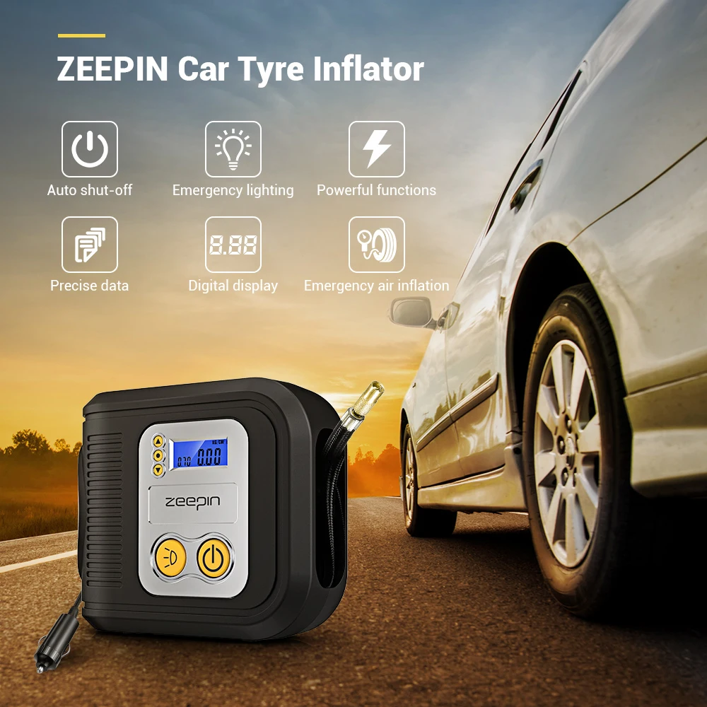 12V Portable Car Air Compressor Pump 
