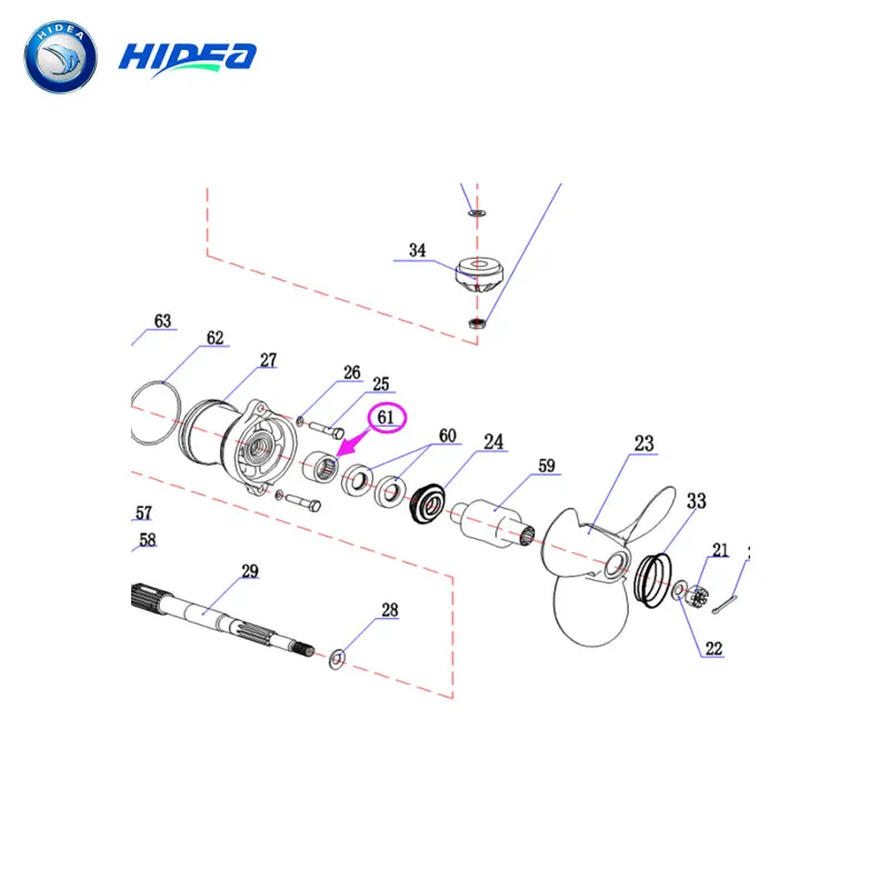 Hidea 15F роликовые игольчатые подшипники F15 для YMH 93315-317U2-00 лодочный двигатель