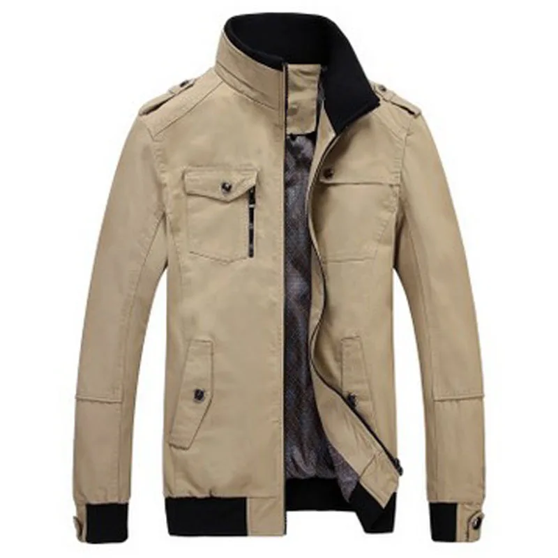 Décontractée Black Clothing Outwear green Chaude Vestes Manteaux khaki Solide Automne Mince blue Veste Et 2017 Marque Hommes Vente Mens Nouveau Bomber N0wOvmny8