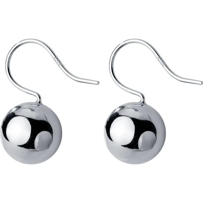 

Simple Ring Ball 925 Sterling Silver Dangling Earrings