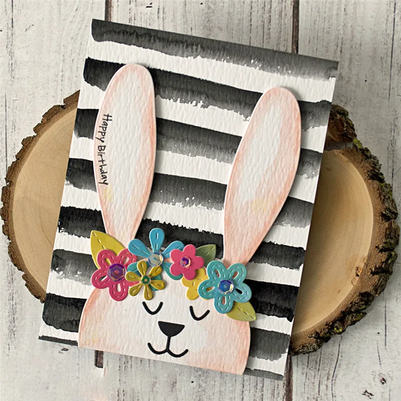 

GJCrafts Animal Rabbit Metal Cutting Dies for Dies Scrapbooking New Arrival Arts Cutting Dies for Card Album Photo Making Decor