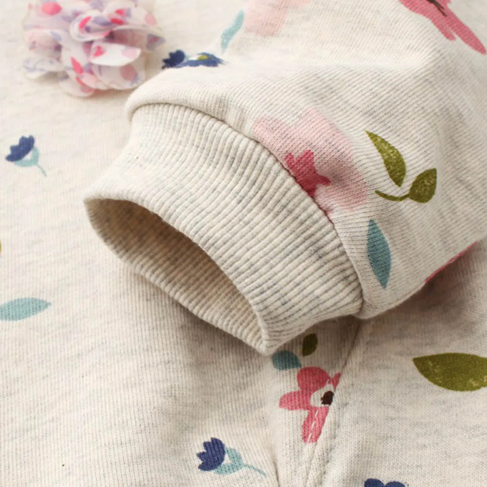 Toddler Kids Baby Girls Floral Printed Long Sleeve Warm Tops T-Shirt Blouses