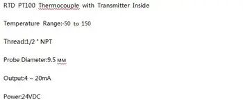 

RTD PT100 withe Transmitter Inside Custom-made Order