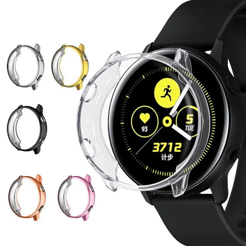

TPU Full Protector Case Soft for Samsung Galaxy Watch Active Ultra-thin Screen Protection Silicone Frame Cover 40mm