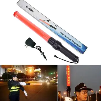 

50LM LED Tactical Flashlight Powerful LED Lamp Torch Lantern Traffic Police Equipment Red Baton Light