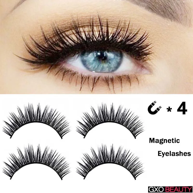 GXO BEAUTY Four Lash Strips False Eyelashes Reusable Eyelash Extension Simple Apply