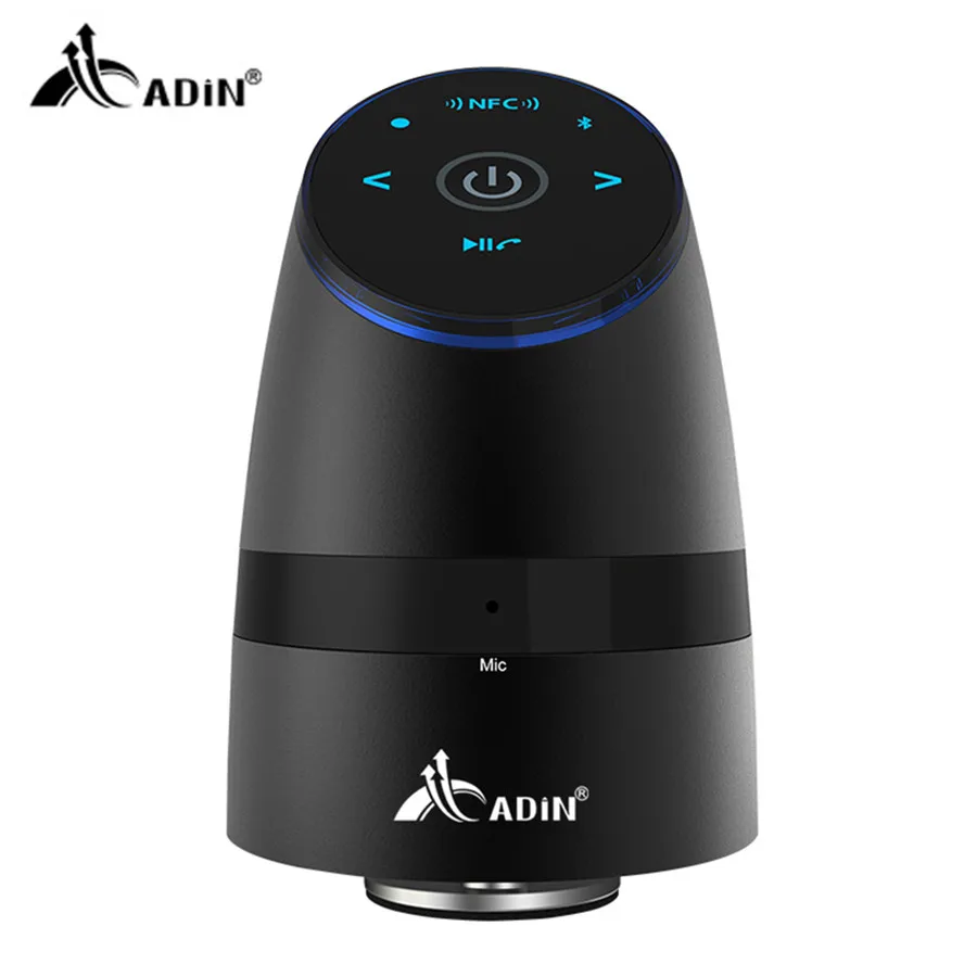 ADIN NFC Bluetooth Speaker Metal 26W Vibration Speakers Hands-free Phone Subwoofer Mini Computer Speaker Stereo Bass Speakers