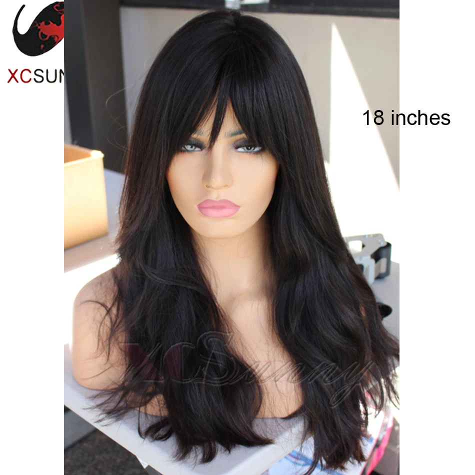 2016 New Fashion Sexy Brazilian Virgin Human Hair Glueless Lace Front Wigs Natural Wave Full Lace Human Hair Wig With Bangs