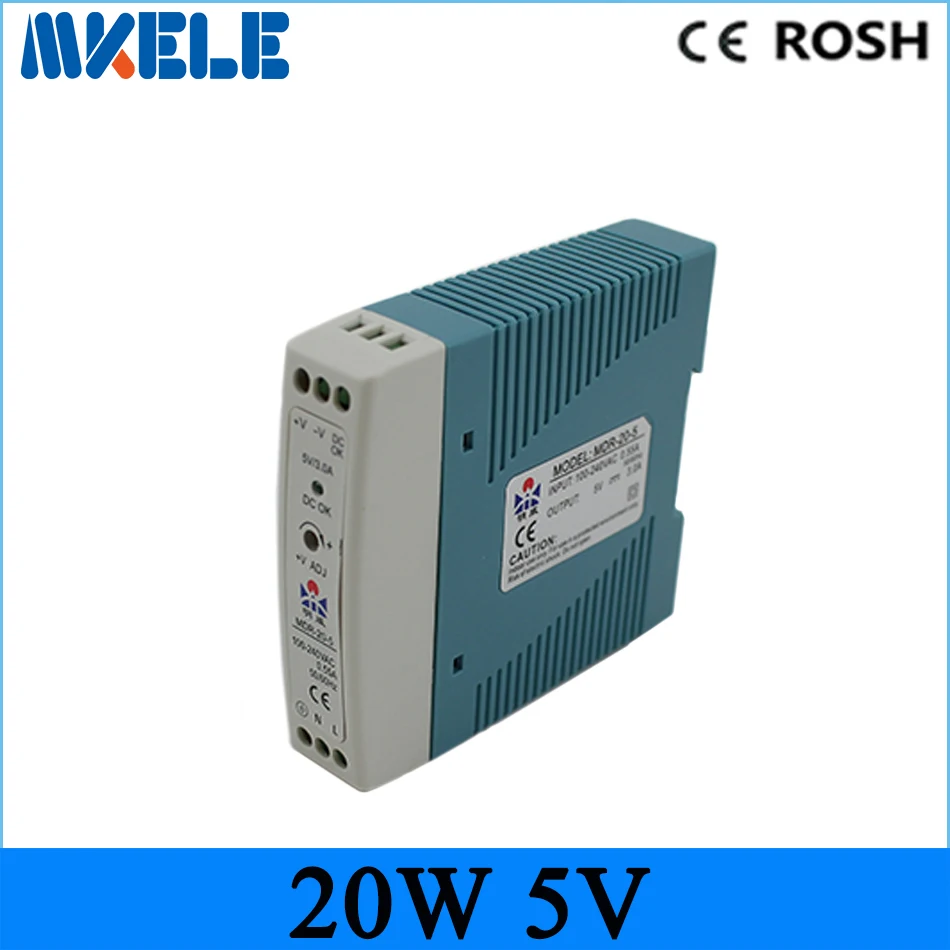 free shipping Micro din rail high stable MDR 20 5 mini size 15w 5vdc 3a NEW