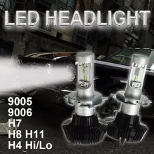 Пара белый 6000 K 9005 9006 H7 H8 H11 H4 160 W 16000LM Автомобильная ступица переднего лампы Автомобильный светодиодный фары налобный фонарь автомобиля свет комплект Hi/Lo луч