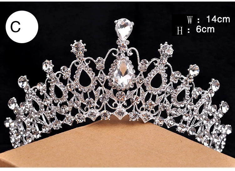 Europeu Do Vintage Joias de Prata Noiva Quinceanera Coroas De Cristal Strass Tiaras Pageant acessorios Do Cabelo Do Casamento Acessórios Para Noivas (2)