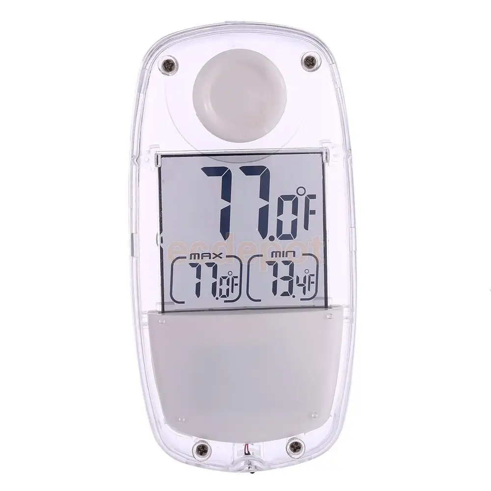 

Solar Window Thermometer Waterproof Indoor Outdoor LCD Display Garden Energy TS-809W