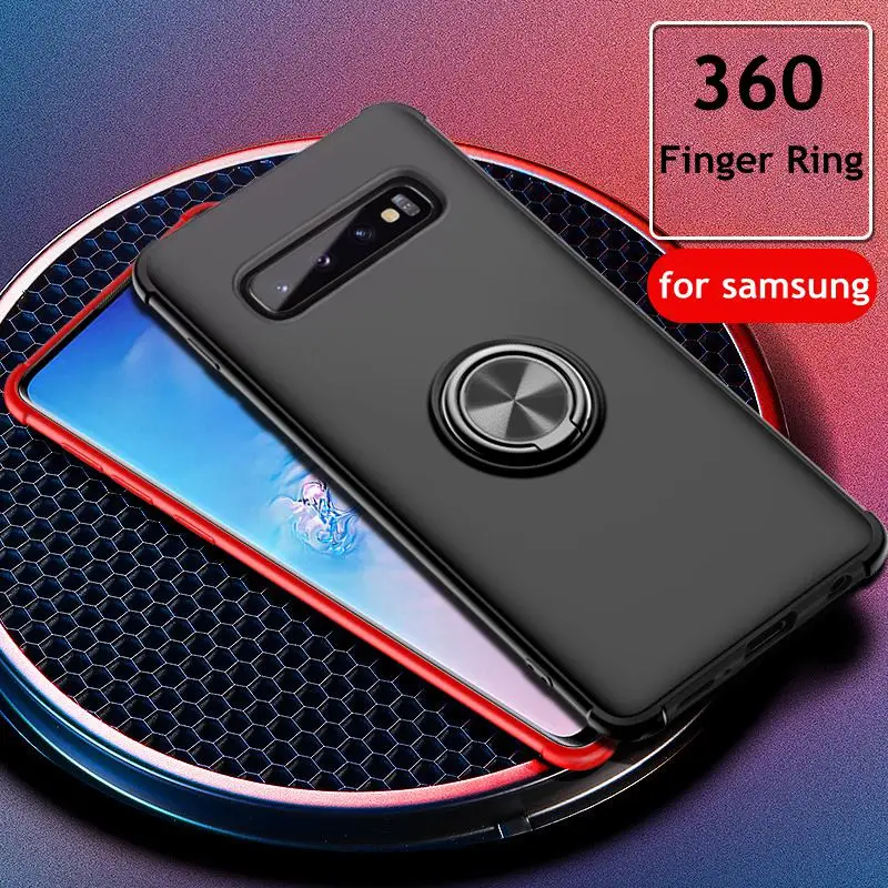 Магнитный автомобильный чехол с кольцом-держателем для Samsung S10 S9 Note9 подставкой