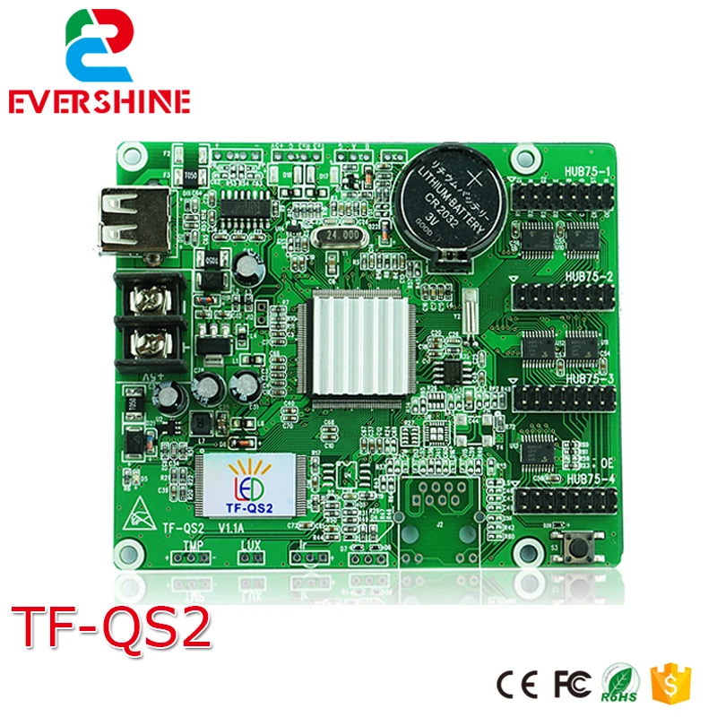 TF-QS2 полноцветная карта управления 256x128 пикселей, 512x64 пикселей с u-диском и hub75x4 светодио дный порт светодиодный видео дисплей карта