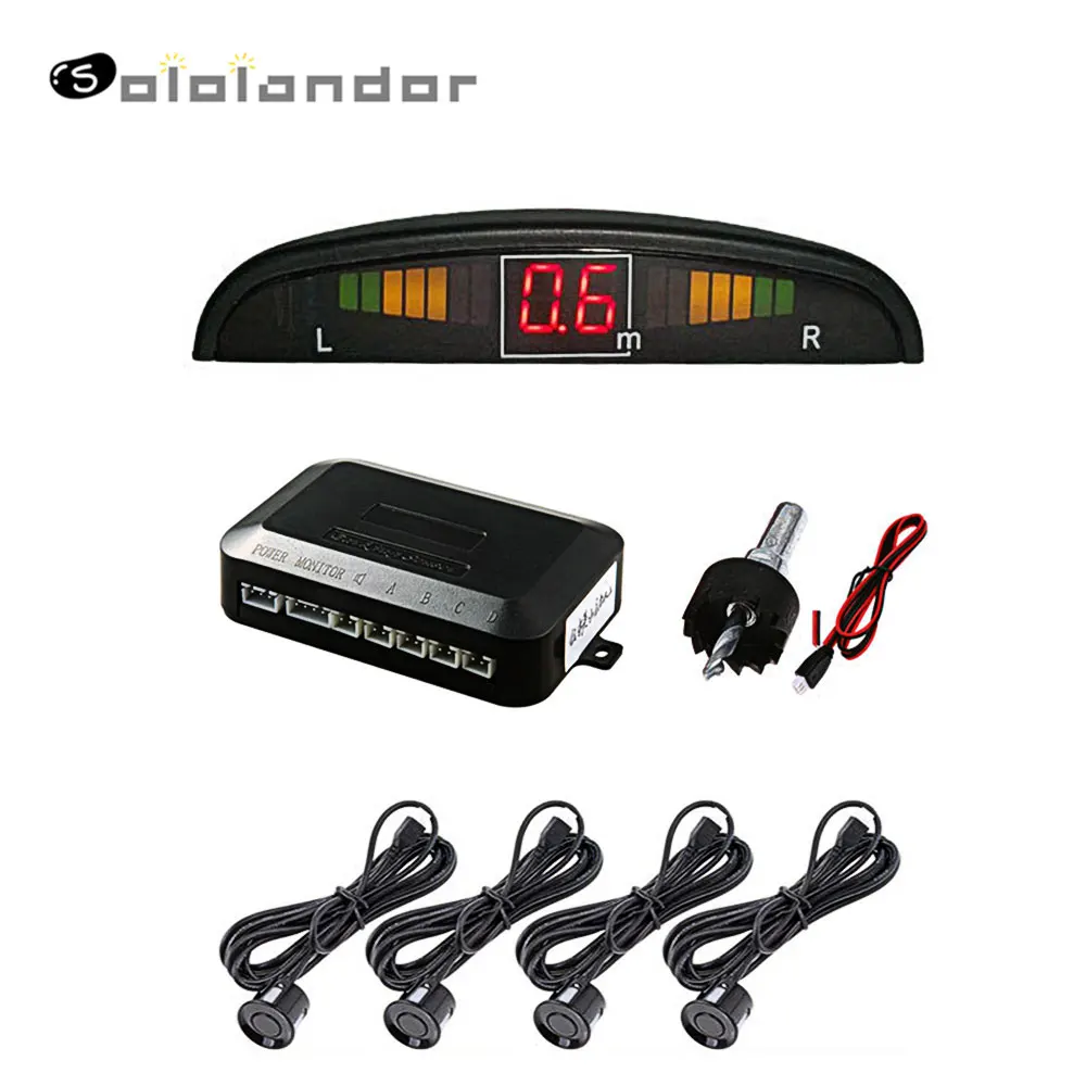 

Car Auto Parktronic LED Parking Sensor With 4 Sensors Reverse Backup Car Parking Radar Monitor Detector System Backlight Display