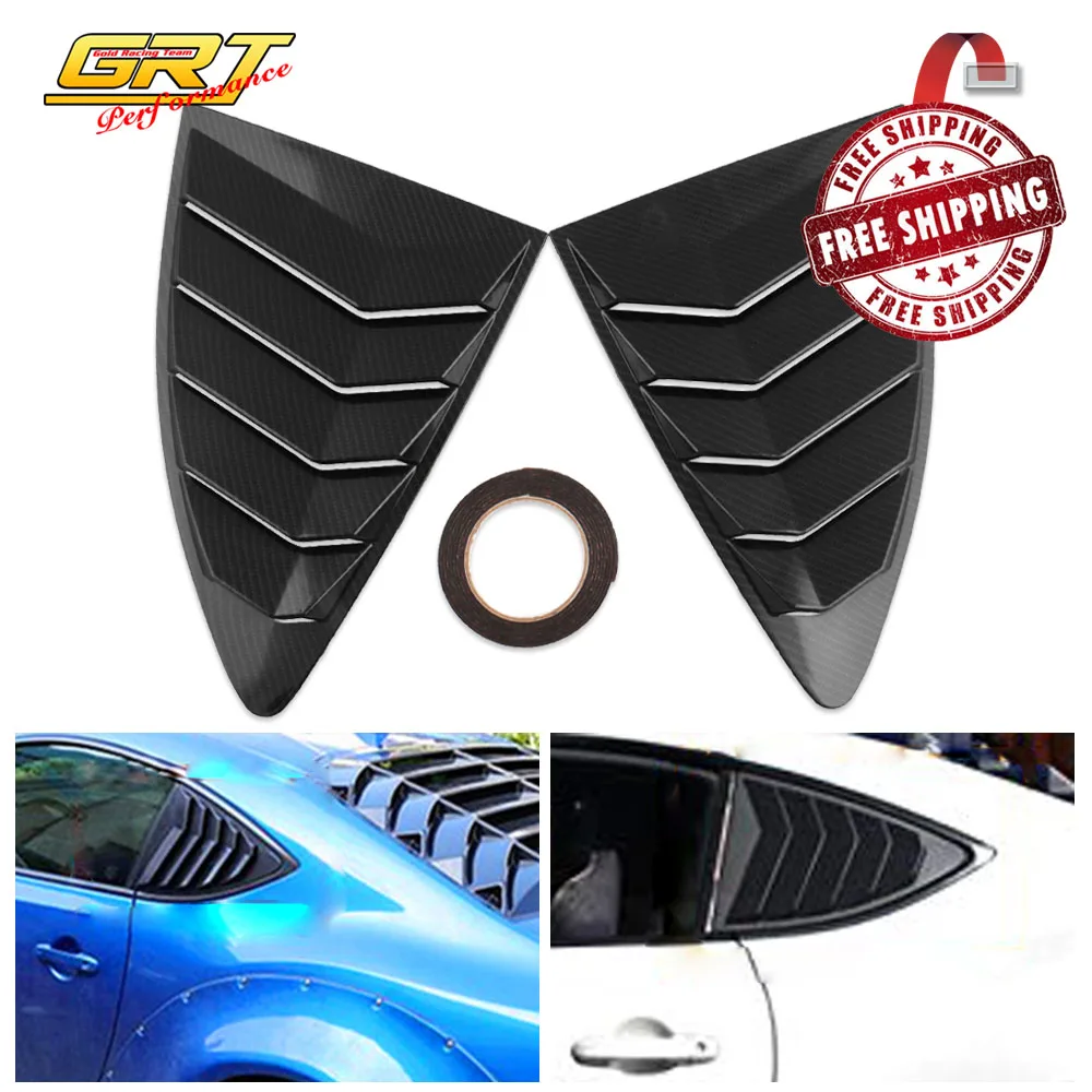 Car Styling Car Sticker Carbon Fiber 1/4 Quarter Side Window Louvers