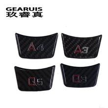 Car Styling Carbon Fiber Stickers Steering Wheel Decoration Car Covers For Audi A4 B7 B8 A1 A3 8v A5 A6 C5 C6 C7 A7 A8 Q3 Q5 Q7