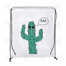 Милые клевые солнцезащитные очки кактус Печати Drawstring Рюкзак хозяйственная дорожна Сумка Обувь Подарочная сумка mochilas feminina