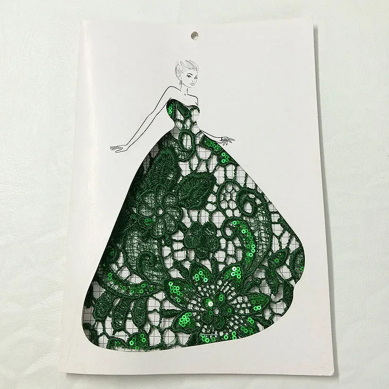 

Wholesale Lace 100yards/lot Green Embroidery Lace Sequin Fabric Lace Trim For Women Wedding Dress DIY Accessories DHL Shipping