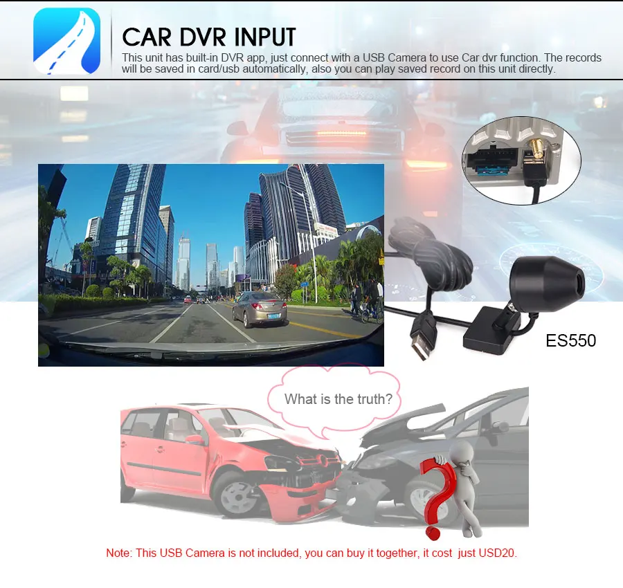 Perfect Erisin ES8841U 7" Android 8.0 Octa core 4G RAM Car DVD GPS Radio DVR DAB+ DVD 13