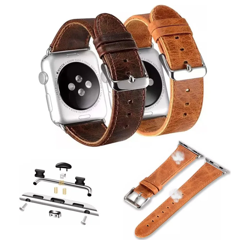 Ремешок из натуральной кожи для Apple Watch Series 4 3 2 1 44 мм 42 40 38 мм|strap for apple watch|genuine leather