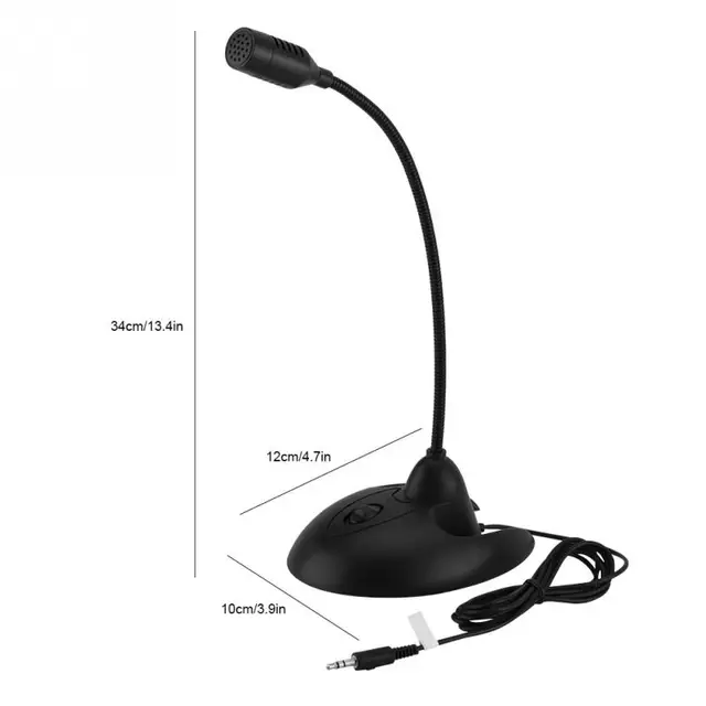 Desktop Wired Microphone Adjustable Gooseneck Computer Desk Stand Meeting Mic Recording Voice chat Player PC Laptop Universal