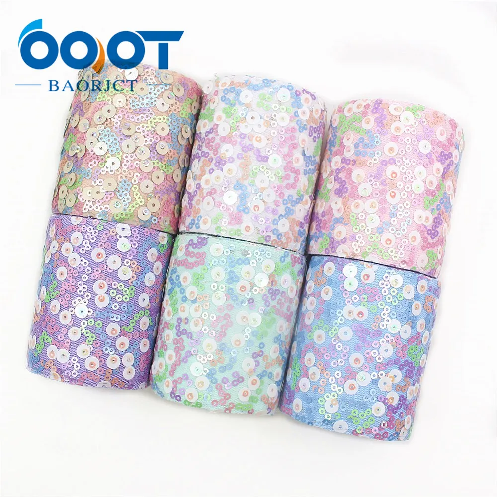 

OOOT BAORJCT I-19619-1408,75mm,2yards Colorful Flash film Ribbons,Wedding decoration,Garment accessories,DIY handmade materials