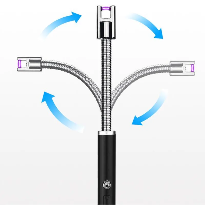 Креативная Гибкая дуговая Зажигалка для наружного барбекю USB зарядка сигарета плазменная зажигалка ветрозащитный негорящий электронный зажигалка