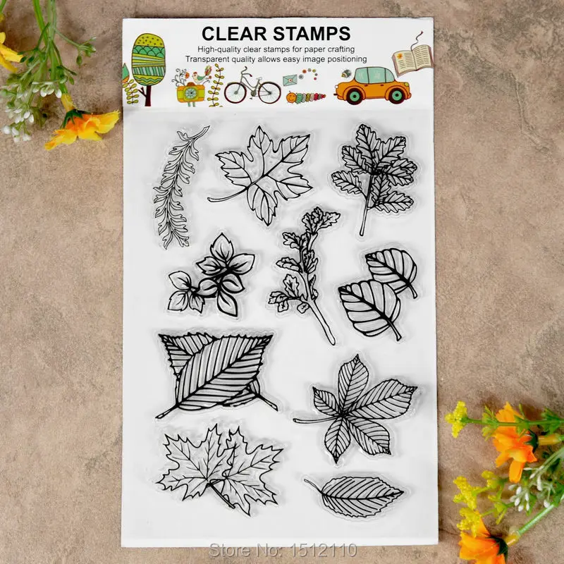 

Scrapbook DIY photo cards account rubber stamp clear stamp finished transparent chapter Leaves 11x16cm KW641918