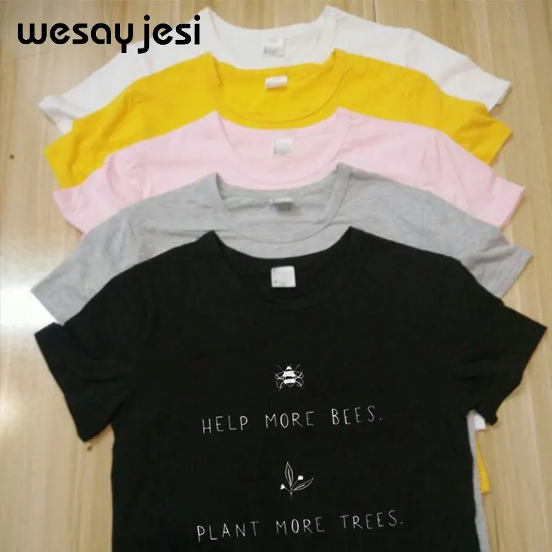 

2019 T-shirts Bees Plant Elephant Print Harajuku Plus Size Funny t shirts women streetwear tops short sleeve o neck cotton top