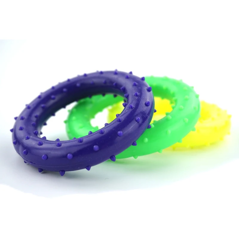 10pcs/lot Pet Puppy Chew Rubber Ring Chewing Toys Round Circle Multi