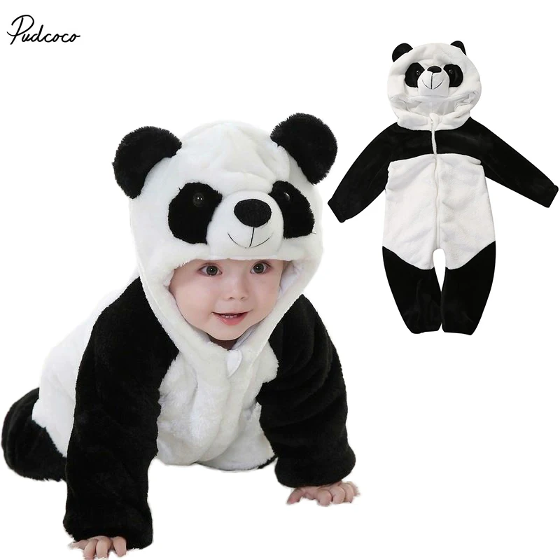 

2018 Hot Winter Kids cotton Clothes Newborn Baby Boys Girls Panda One Piece Long Sleeve Rompers