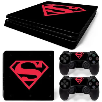 

Free Drop Shipping for PS4 Slim Console Wrap Cover Skins Vinyl Sticker Decal Protective TN-P4Slim-1485 SUPPER MAN LOGO
